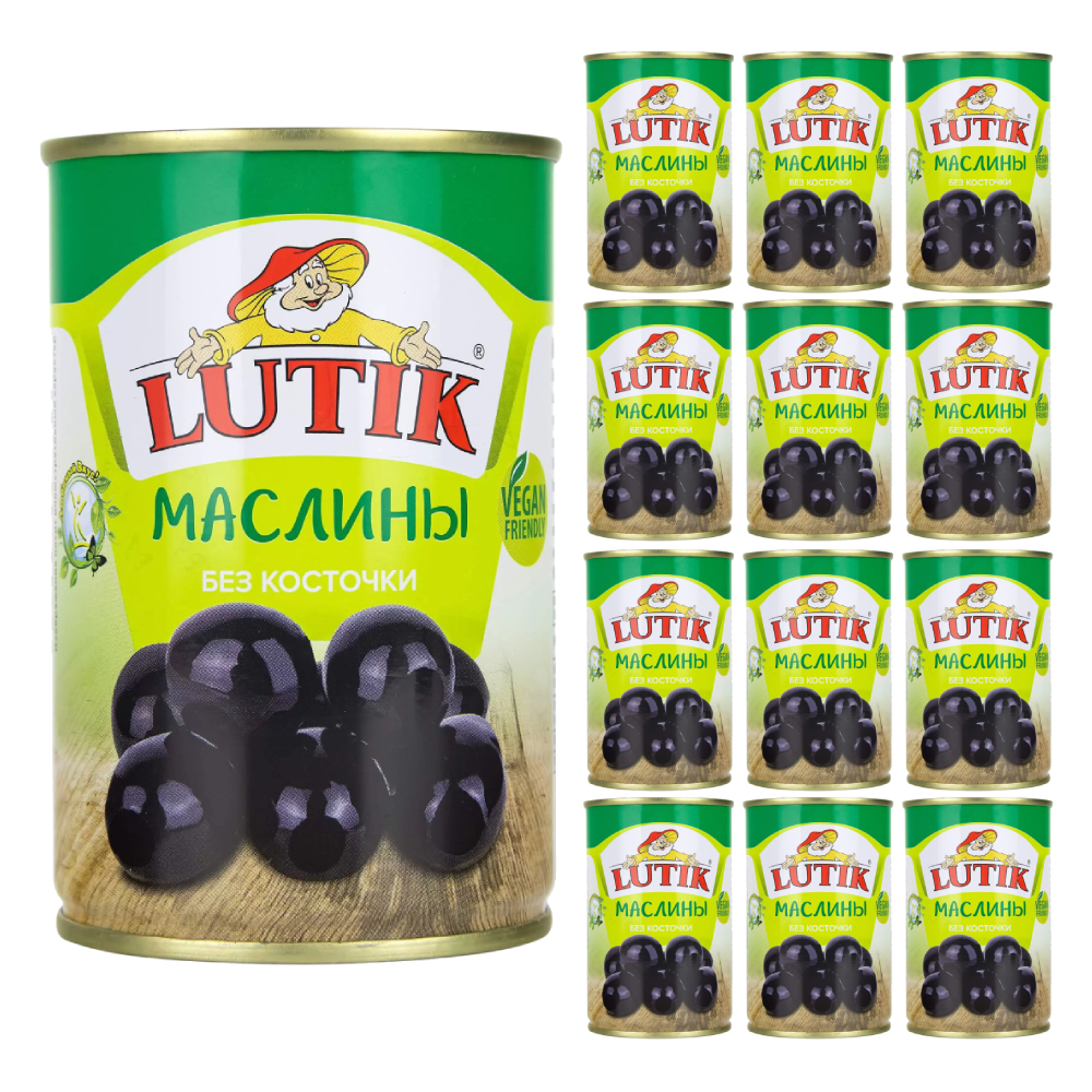 Маслины Lutik без косточки, 12x280 г