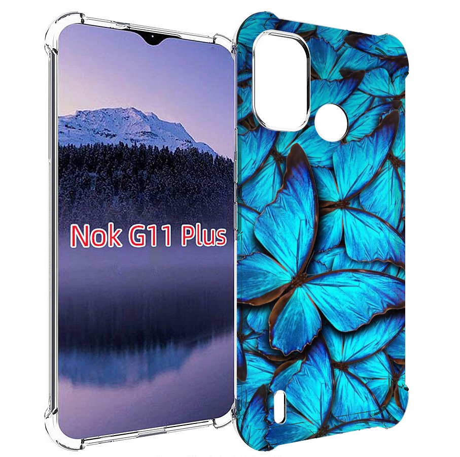 

Чехол MyPads бирюзовые бабочки для Nokia G11 Plus, Прозрачный, Tocco