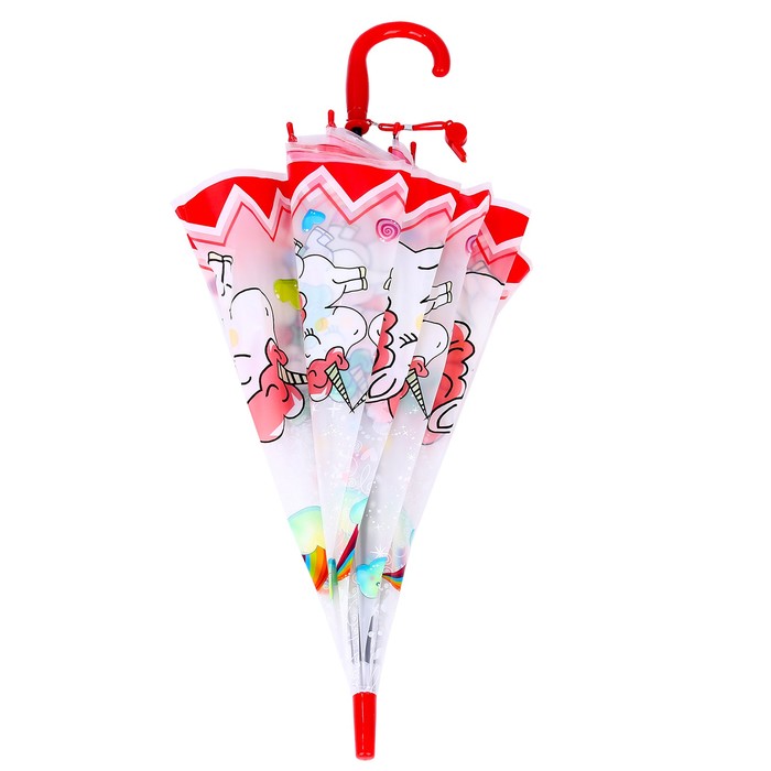 Зонт детский «Единороги», со свистком зонт детский единороги 82x82x66 см микс