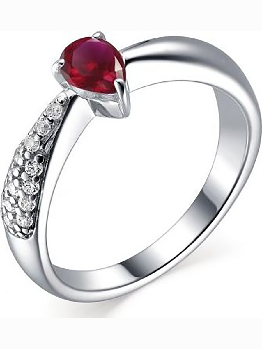 

Кольцо с гранатом и фианитами из серебра р. 16 Алкор серебро 01-1738_00ГР-00, 01-1738_00ГР-00