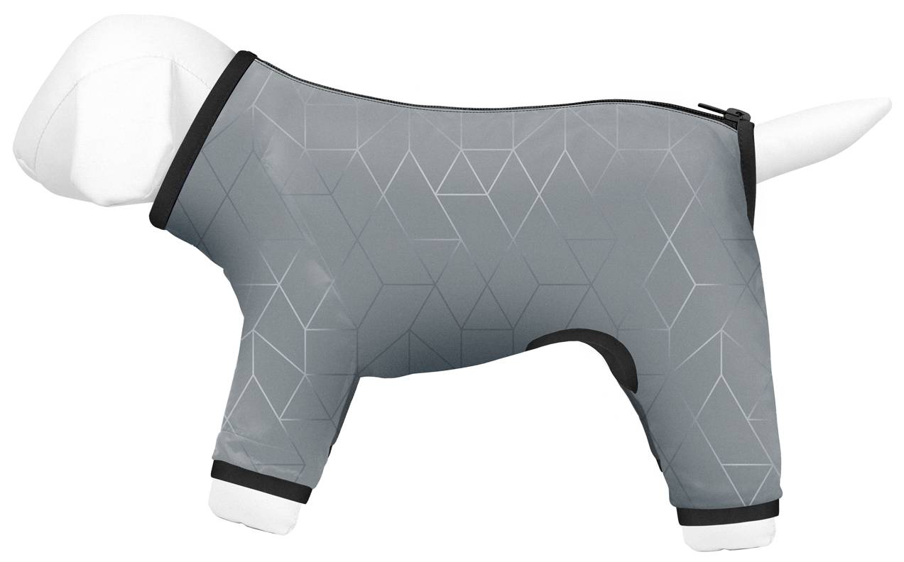 фото Дождевик для собак collar waudog clothes, унисекс, серый, l 50, длина спины 50 см