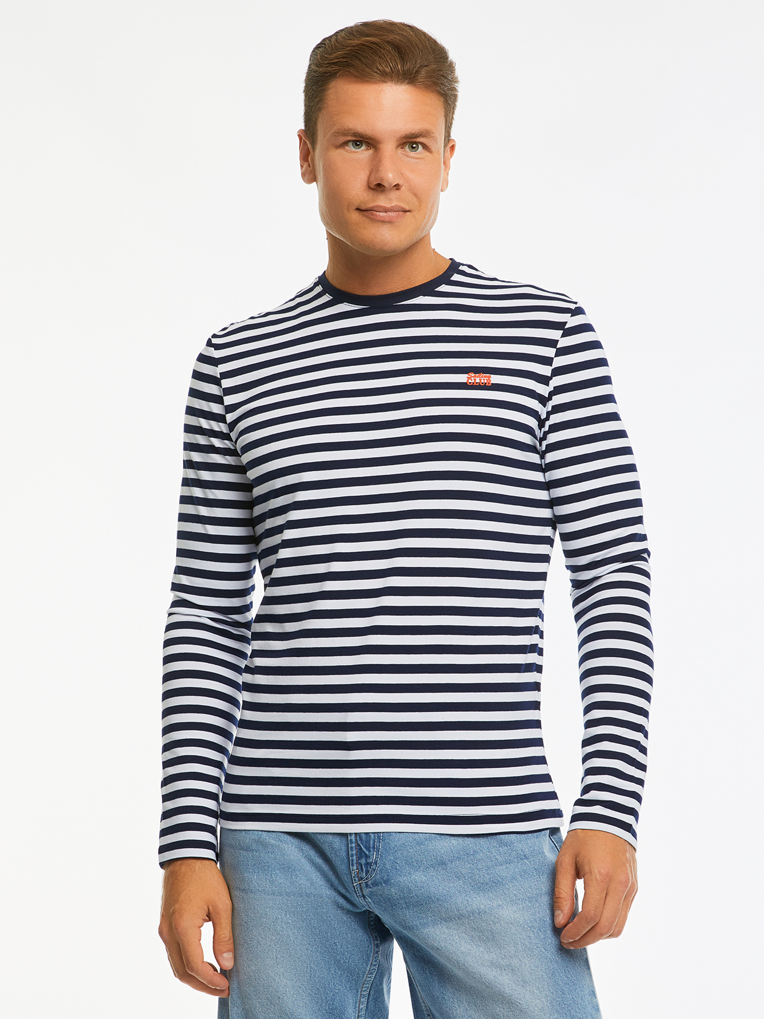 

Лонгслив мужской oodji 5B512004M-7 белый XL, 5B512004M-7