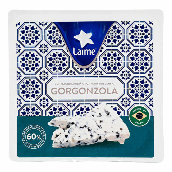 Сыр мягкий Laime Горгонзола с голубой плесенью 60% 90 г