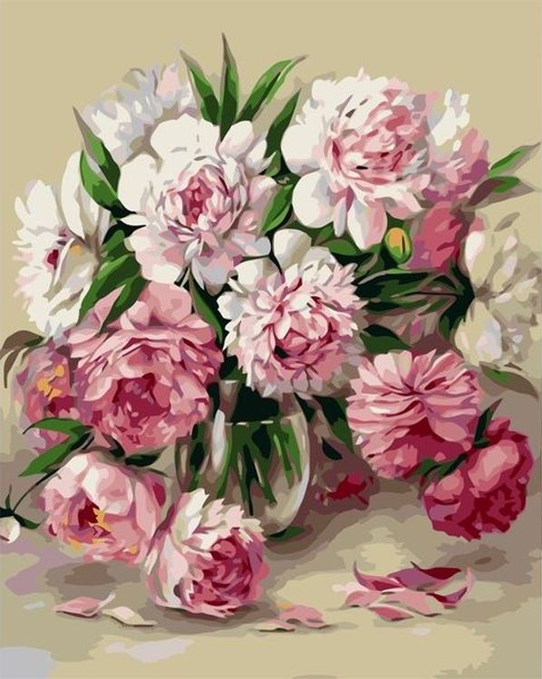 

Живопись по номерам Paintboy Букет пион 40x50, Букет пион