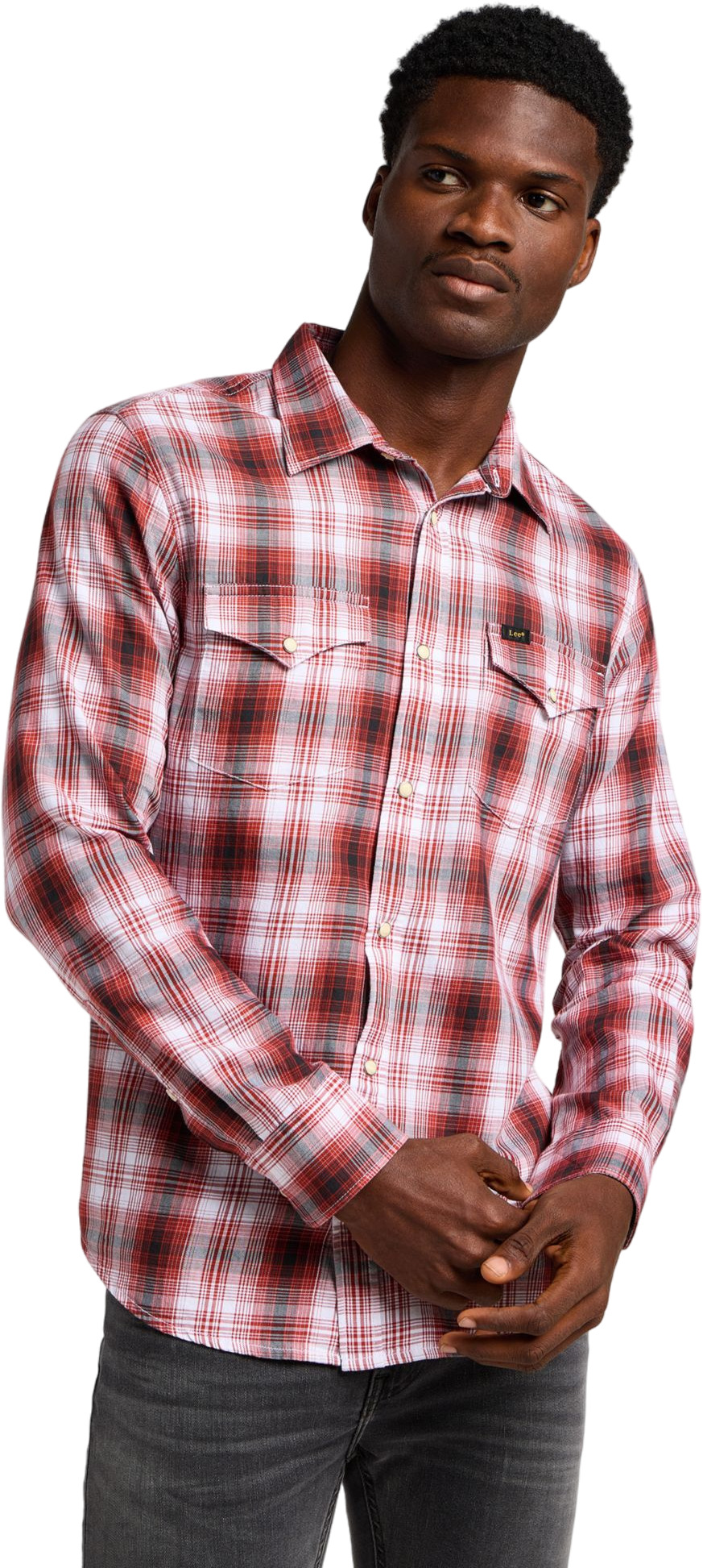 

Рубашка мужская Lee Men clean western shirt красная L, Красный, Men clean western shirt