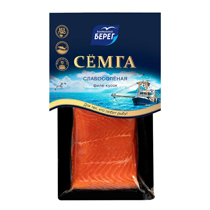 

Семга Балтийский Берег слабосоленая филе-кусок 200 г