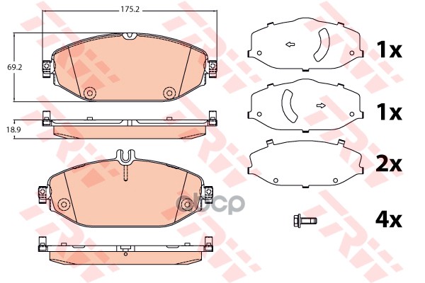 

Колодки Тормозные Mercedes (W212) Передние (4Шт.) Trw Gdb2097