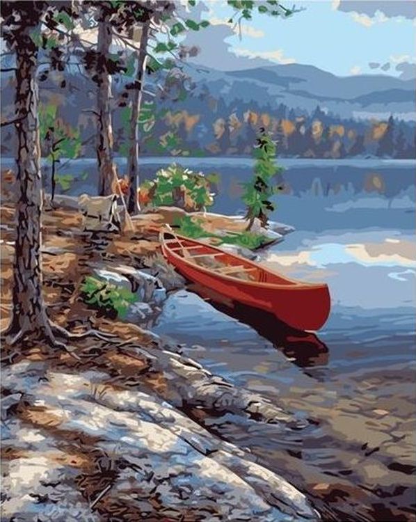 

Живопись по номерам Paintboy Каноэ у озера 40x50, Каноэ у озера