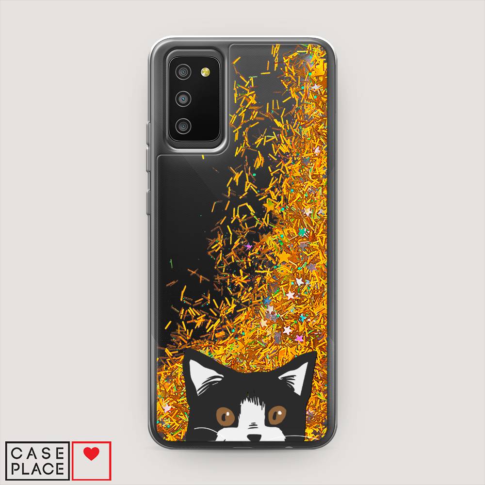 

Чехол Awog на Samsung Galaxy A02s / Самсунг A02s "Подглядывающий кот", Черный, 2102390-1