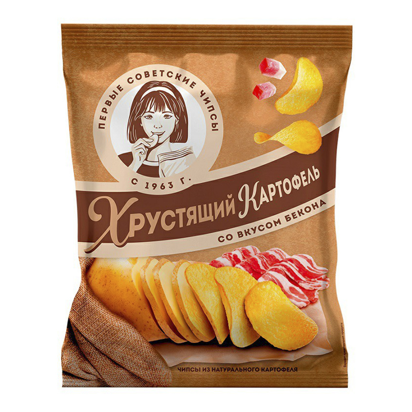 

Чипсы картофельные Хрустящий картофель со вкусом бекона 160 г