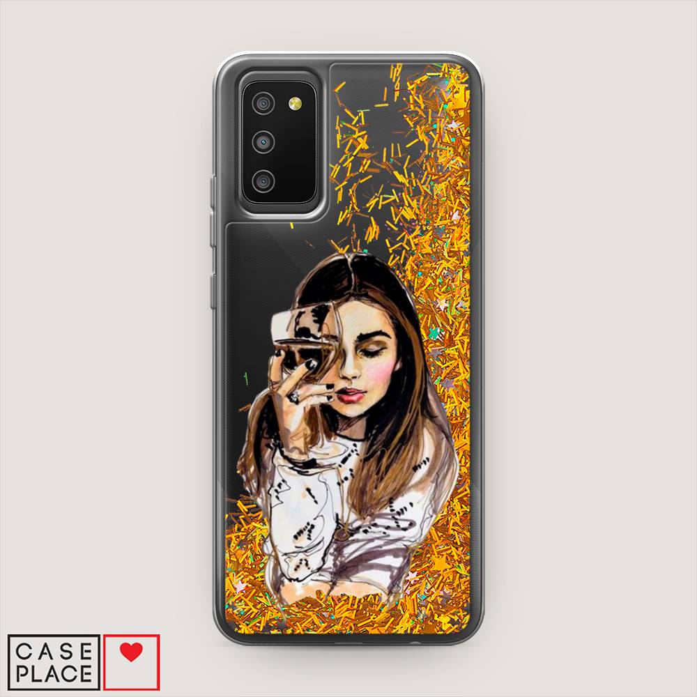 

Чехол Awog на Samsung Galaxy A02s / Самсунг A02s "Девушка с бокалом", Коричневый;прозрачный;бежевый, 2102390-1