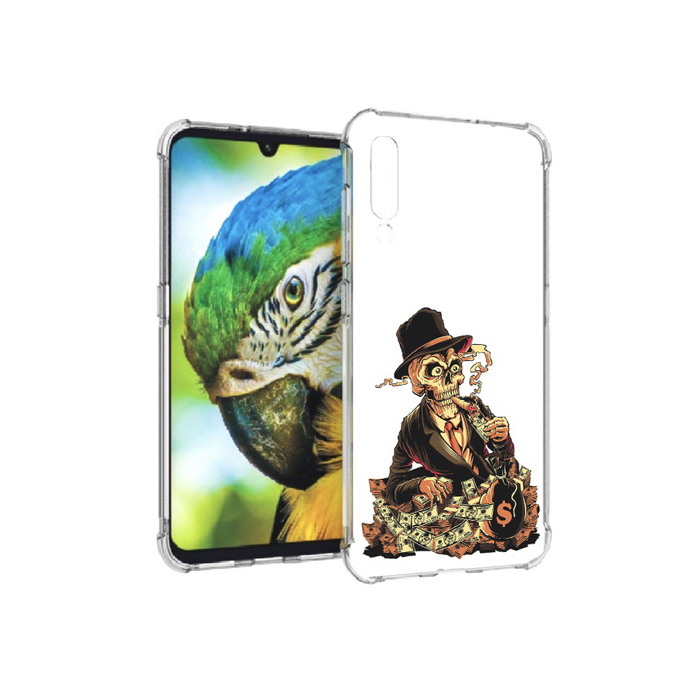 

Чехол MyPads Tocco для Xiaomi Mi 9 нарисованный череп с сигаретой (PT126035.255.515), Прозрачный, Tocco