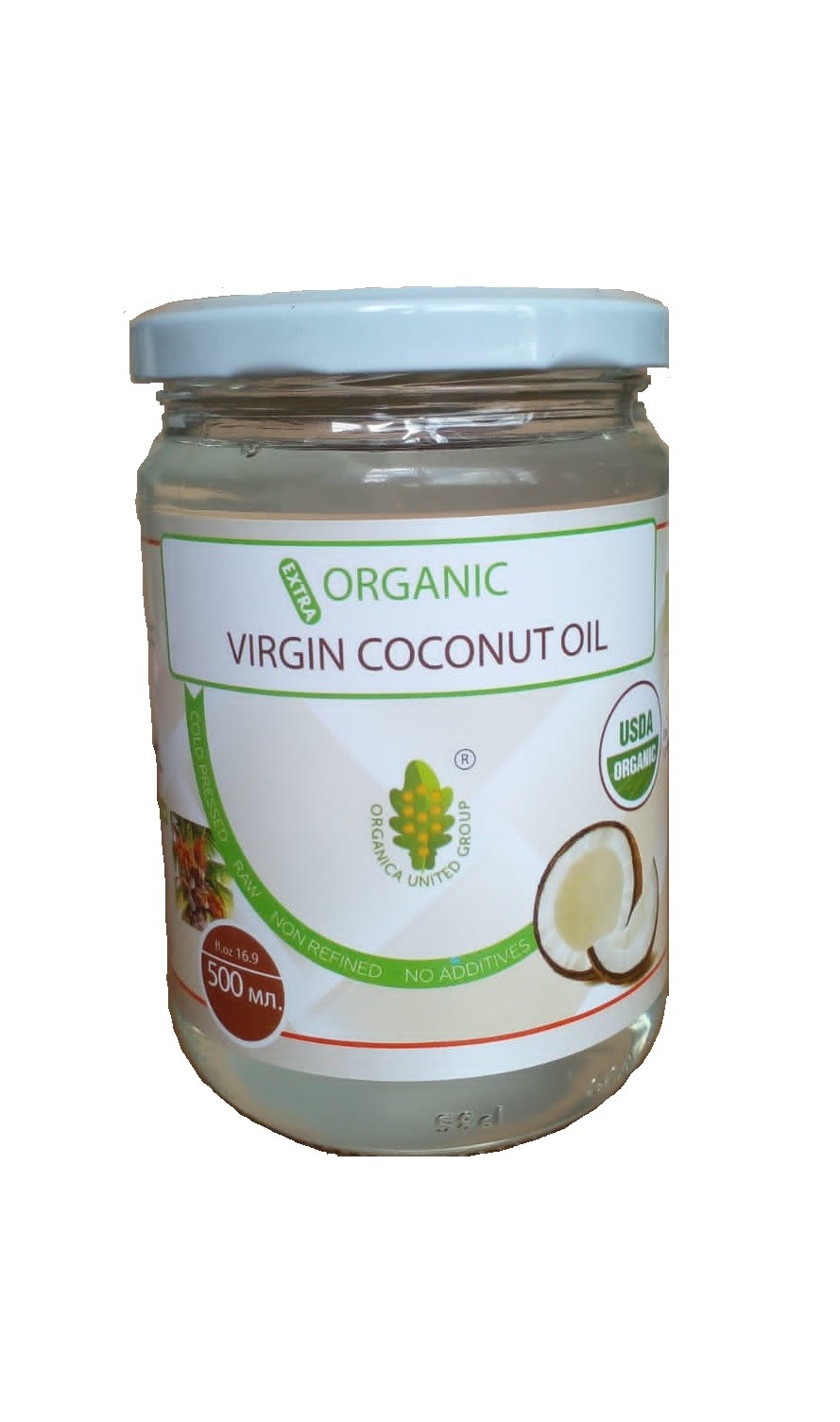 Масло кокосовое ORGANICA UNITED GROUP organic virgin coconut oil, 500 мл