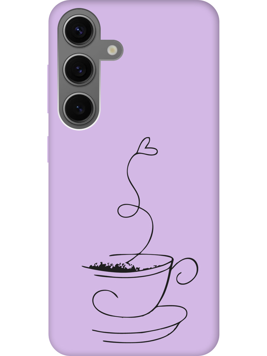 

Силиконовый чехол на Samsung Galaxy S24 с рисунком "Coffee Love" Soft Touch сиреневый, Фиолетовый;черный, 20011918