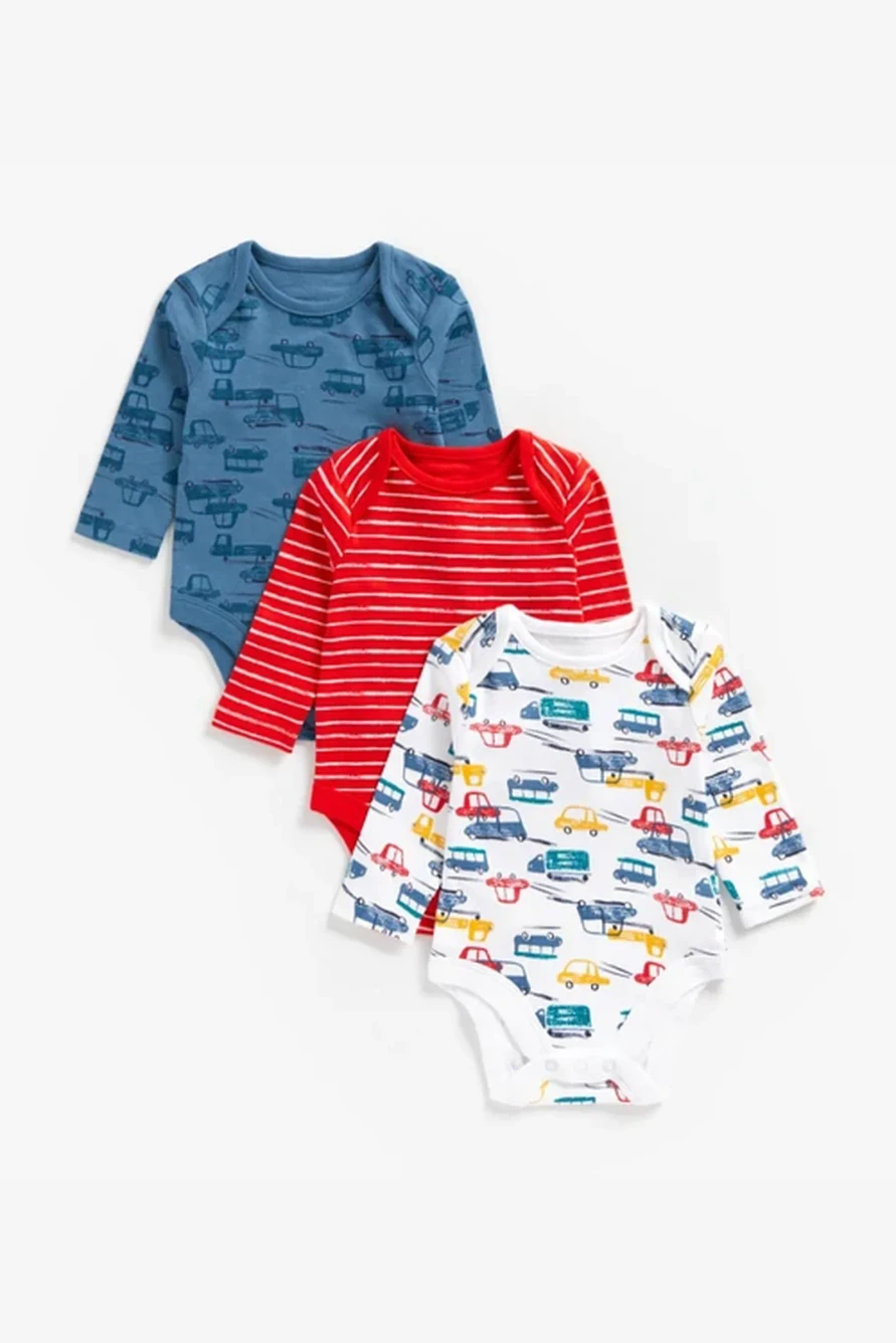 Боди детское Mothercare MC-ZC329, белый, красный, синий, 62, 3 шт Индия белый,  красный,  синий