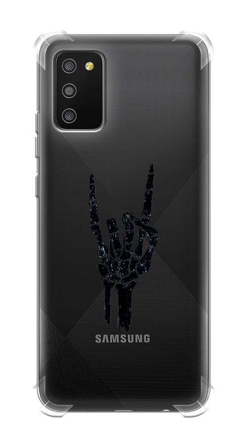 

Чехол Awog на Samsung Galaxy A02s / Самсунг A02s "Rock for a skeleton", Черный;прозрачный, 2102351-1