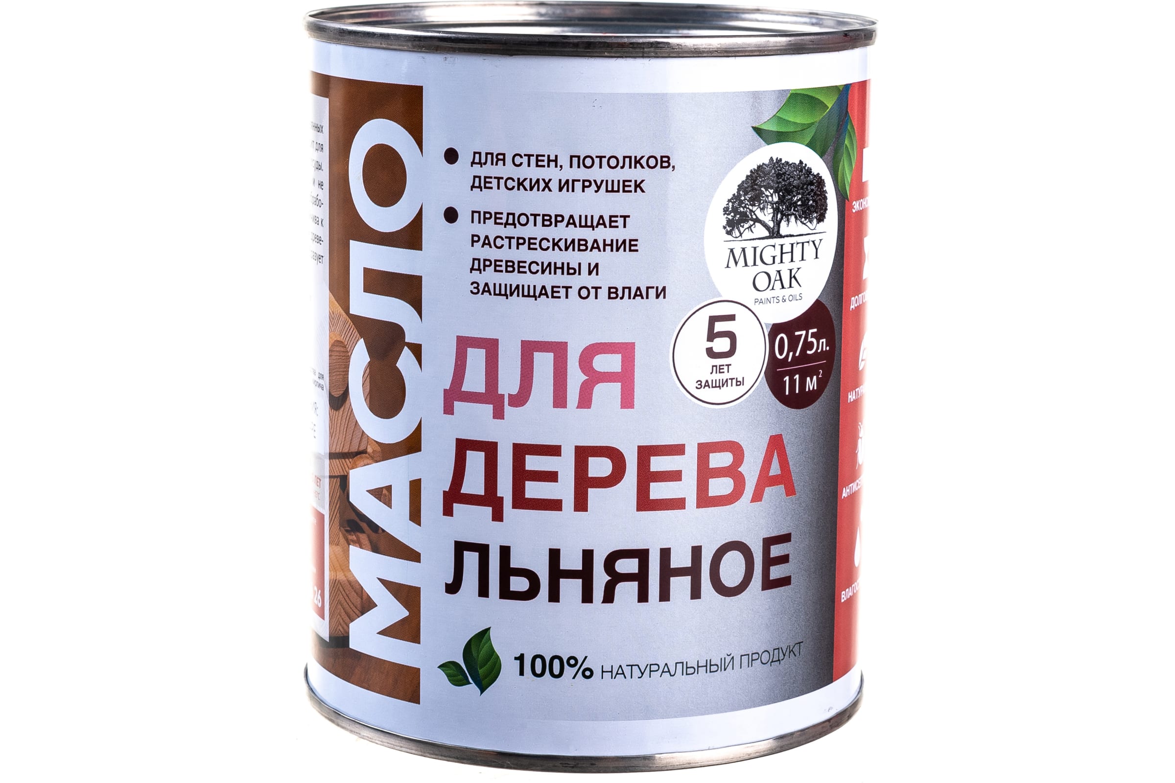 

Mighty Oak Масло для дерева льняное, 0,75 л. MO110, Прозрачный