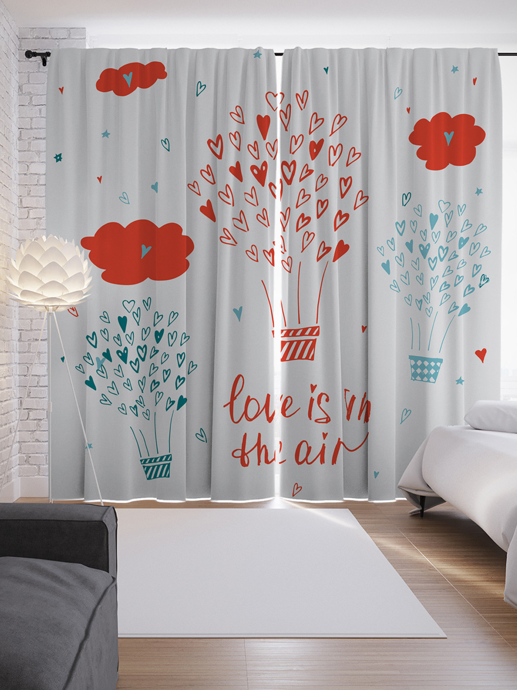 

Шторы с фотопечатью JoyArty «Любовный воздух» из сатена, 290х265 см, Шторы с фотопечатью «Любовный воздух» из сатена, 290х265 см