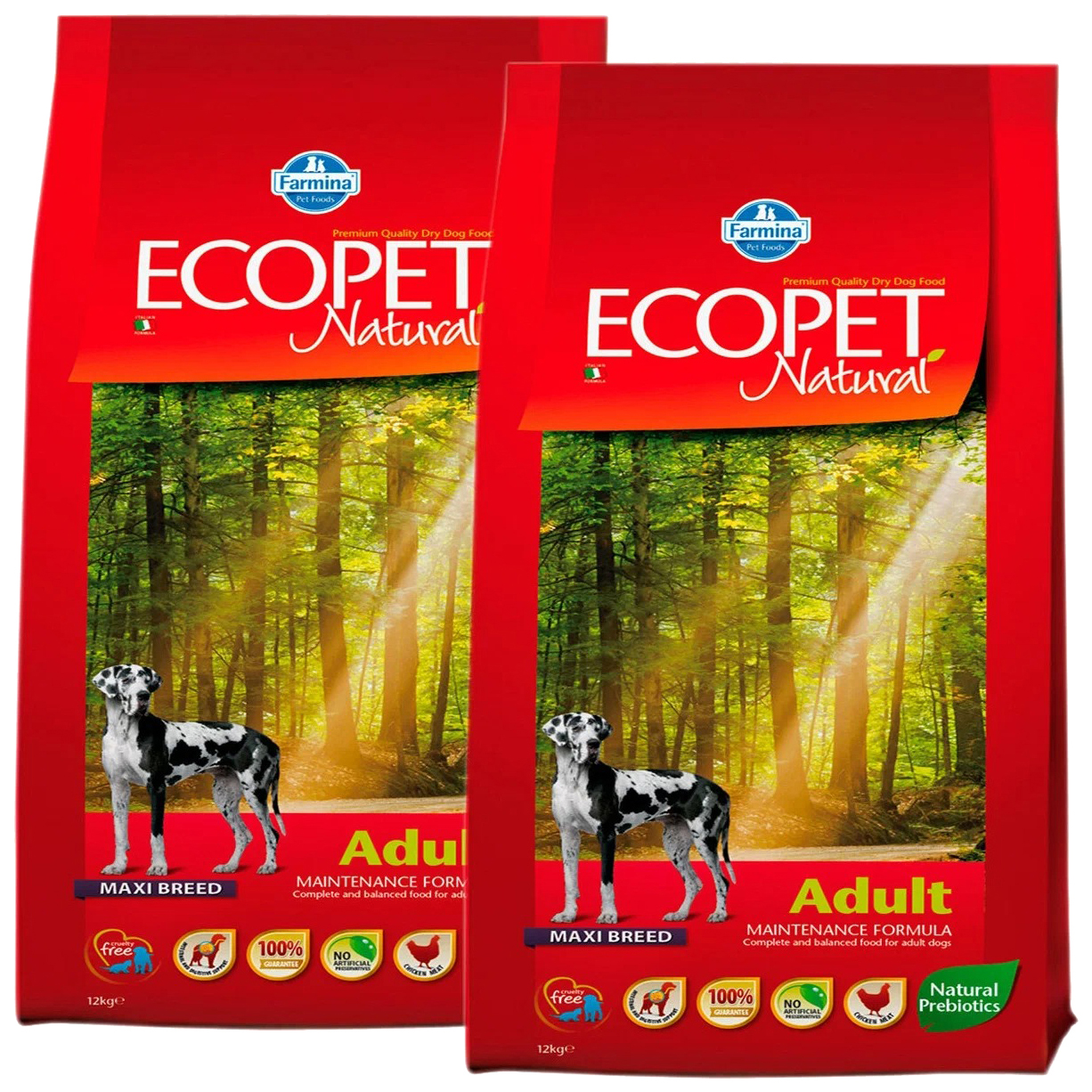 

ECOPET NATURAL ECOPET NATURAL ADULT MAXI для взрослых собак крупных пород с курицей (12 +