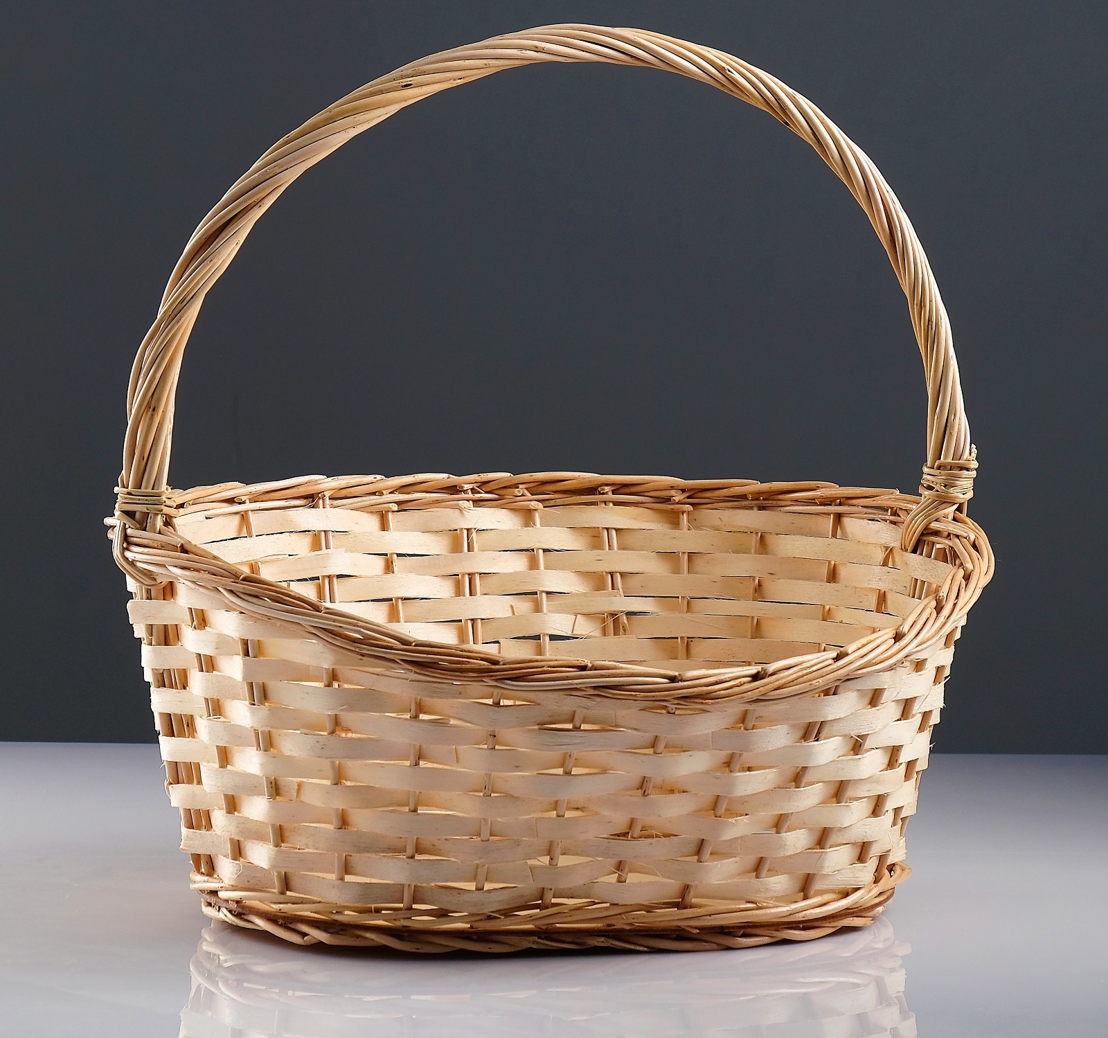 

Корзина «Новая», дно:34x24 см, верх:43x37 см, H=14/19/41 см, ручное плетение, шпон, лоза, Бежевый