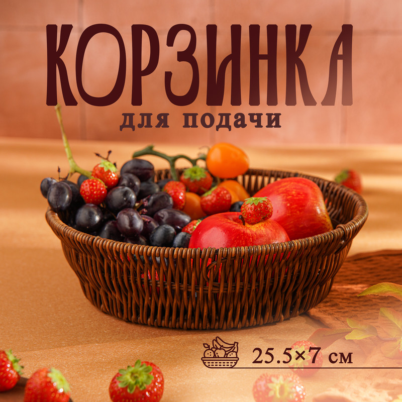 Корзинка для фруктов и хлеба «Огайо», d=25,5 см, круглая