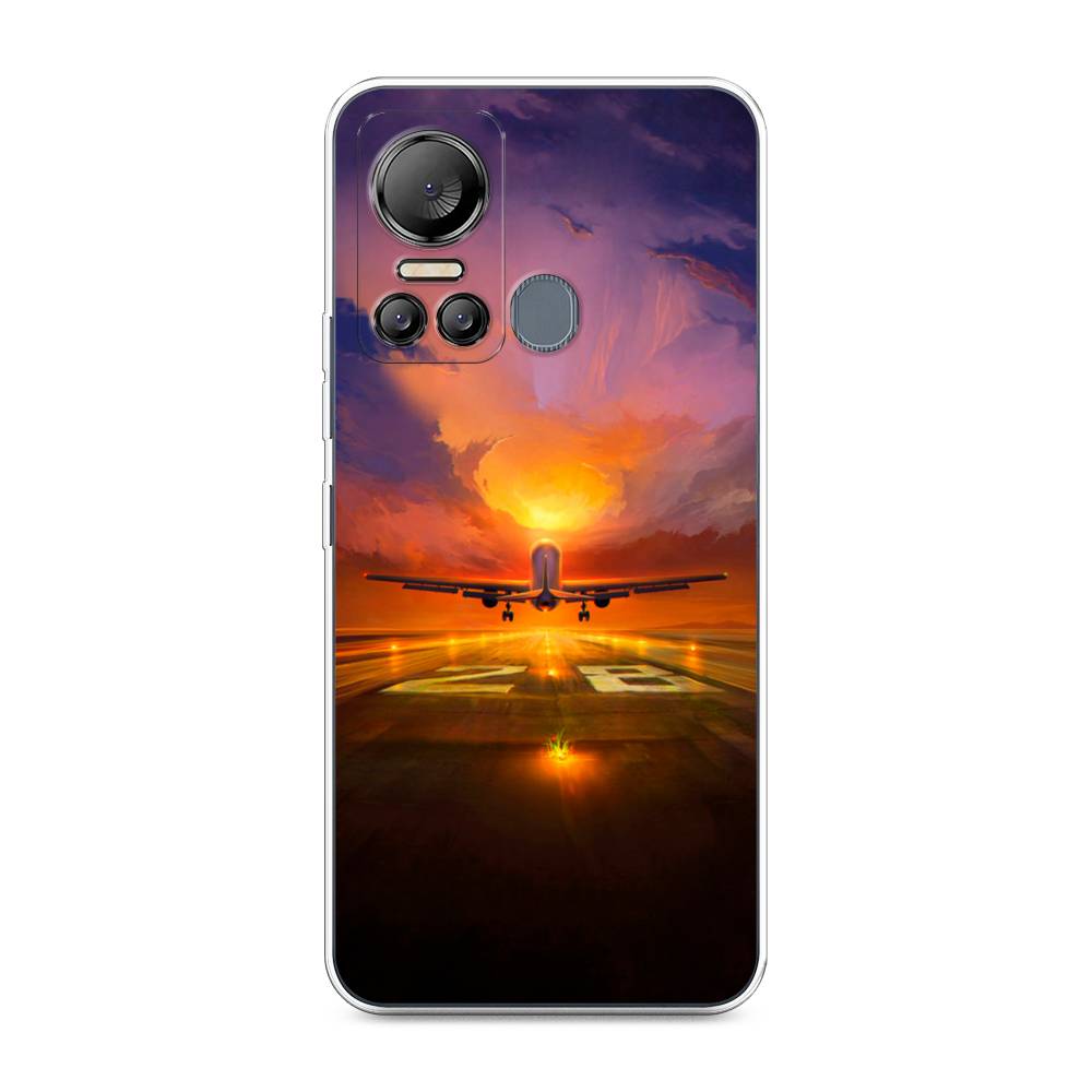 

Чехол на Itel Vision 5 "Самолет на посадке", Оранжевый;синий, 3201050-6