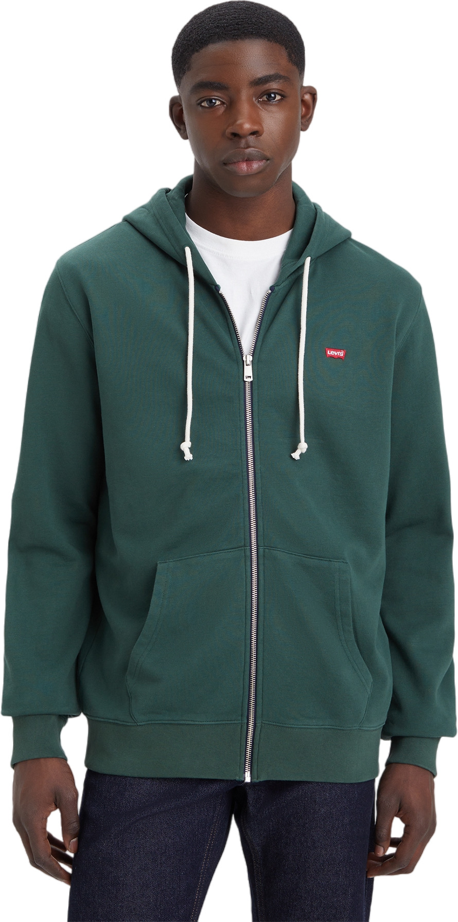 

Толстовка мужская Levi's Men new original zip-up hoodie зеленая M, Зеленый, Men new original zip-up hoodie