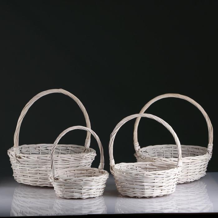 

Набор корзин, 4 шт, 50x18x50х38 см, 45x16x45x33 см, 38x14x39.5x29 см, Бежевый
