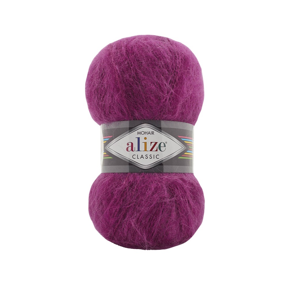 фото Пряжа alize mohair classic, мохер, шерсть, акрил, 5х100 г, 200 м, цвет 209 фуксия