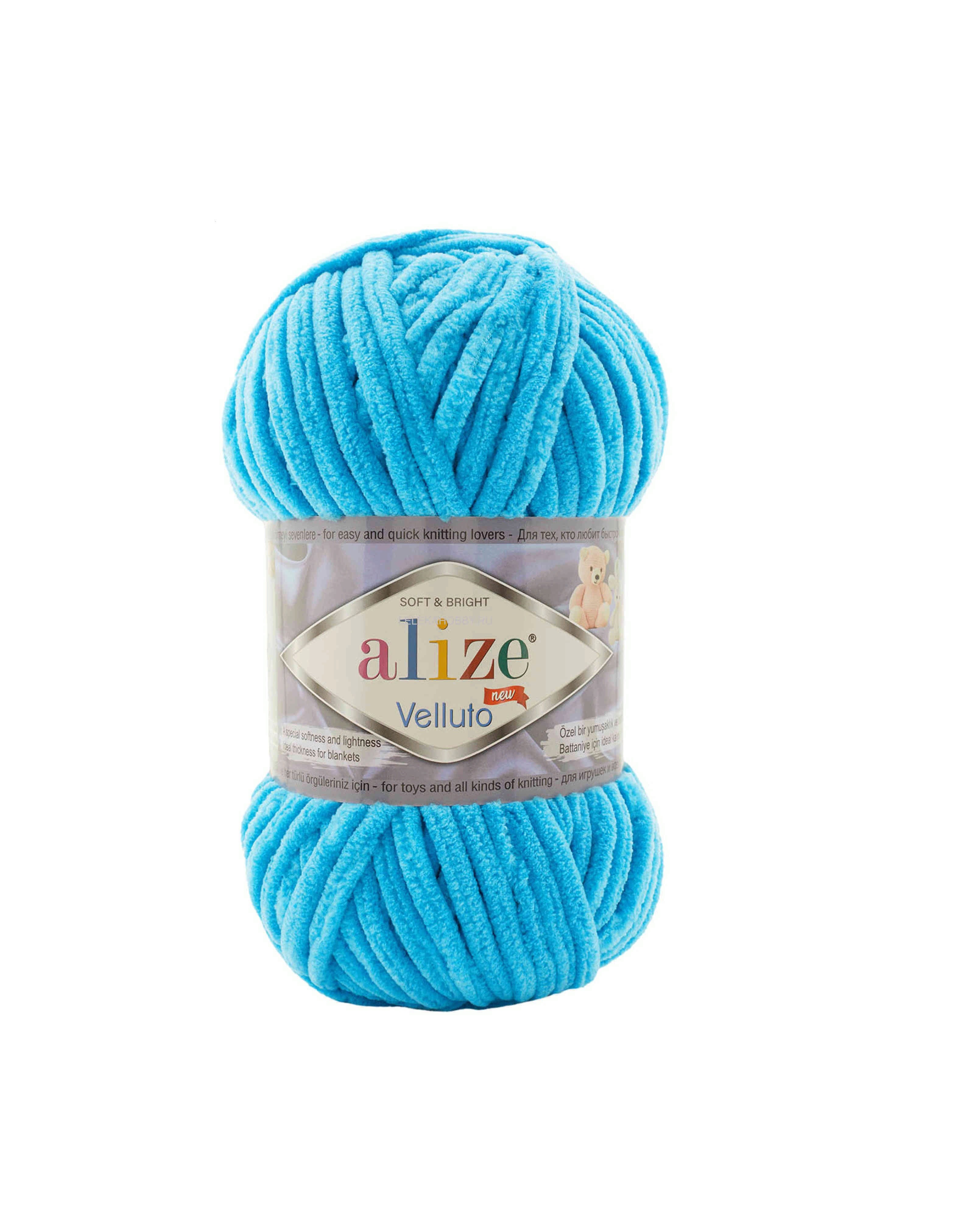 

Пряжа Alize Velluto, микрополиэстер, 5х100 г, 68 м, цвет 016 бирюзовый