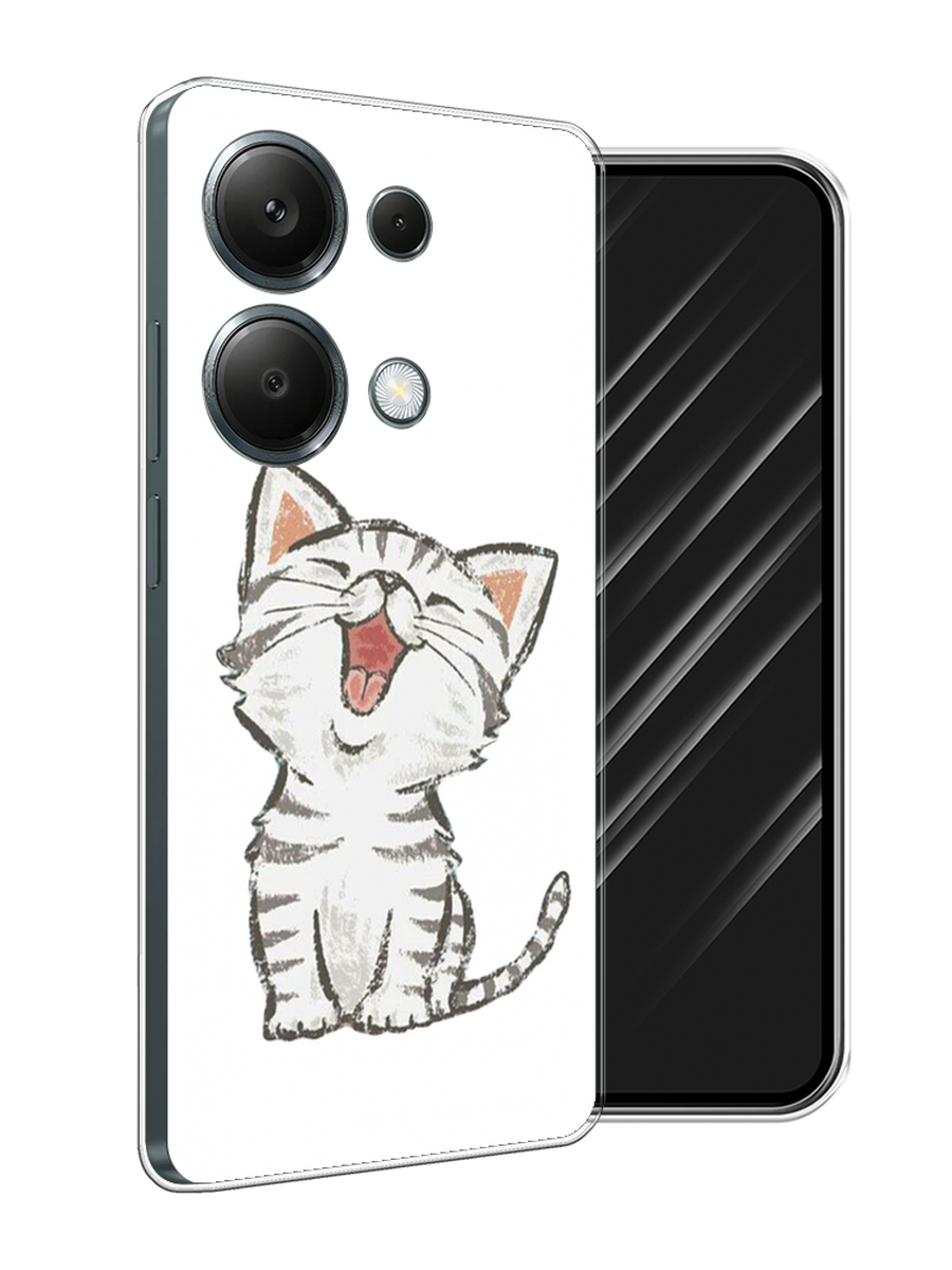 

Чехол Awog на Poco M6 Pro 4G "Котенок рисованный", Серый;белый, 321750-1