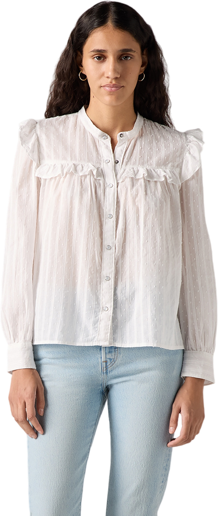 

Блуза женская Levi's Gianna long sleeve blouse белая M, Белый, Gianna long sleeve blouse