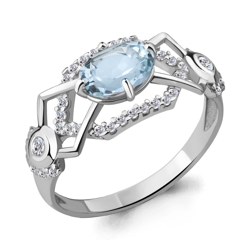 

Кольцо из серебра р.  AQUAMARINE 6558202А_925_р, 6558202А_925_р