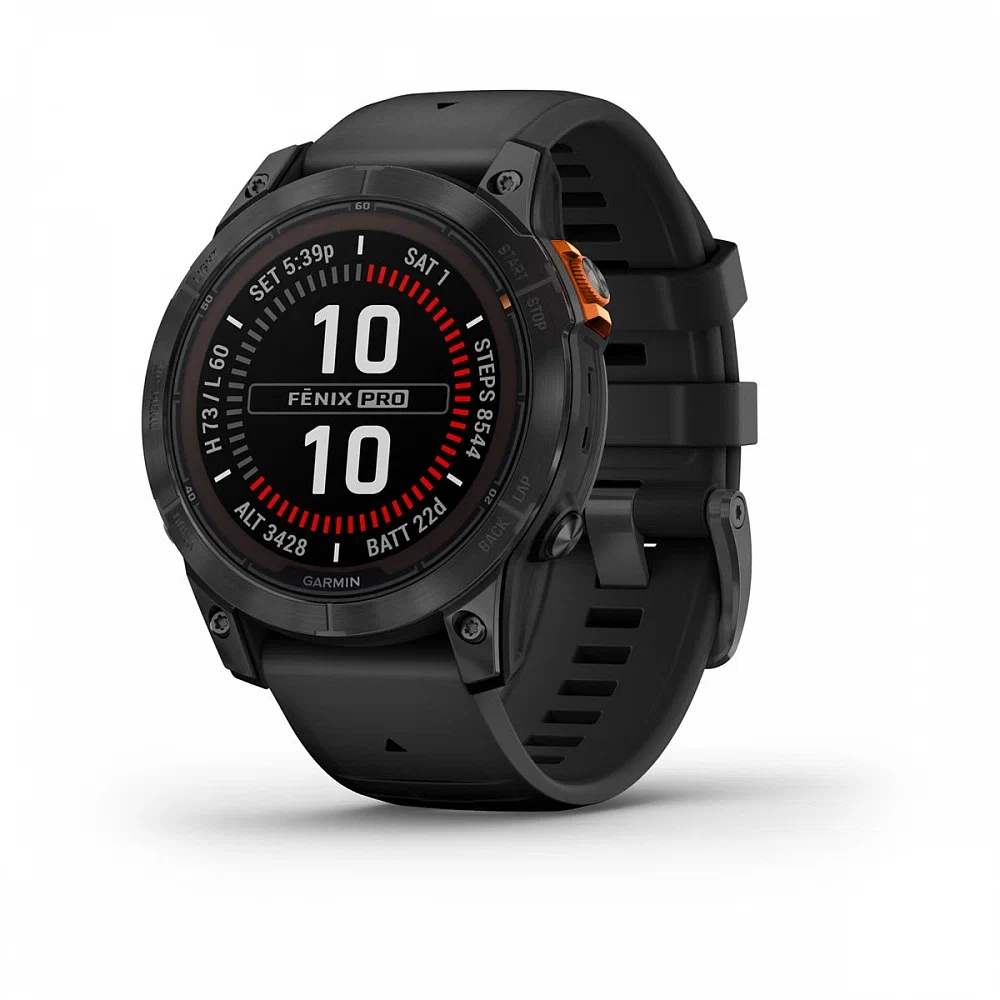 Смарт-часы Garmin Fenix 7 PRO Solar Edition серые с черным ремешком (010-02777-01)