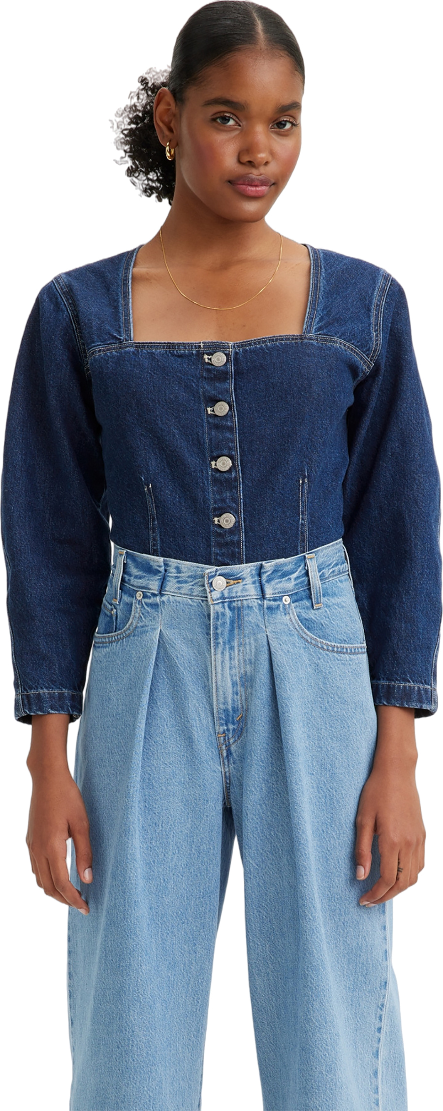 Блуза женская Levi's Milo denim blouse синяя XS