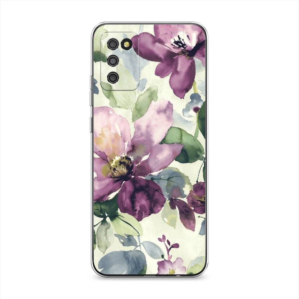 

Чехол Awog на Samsung Galaxy A02s / Самсунг A02s "Сиреневые цветы-акварель", Фиолетовый, 2102350-10