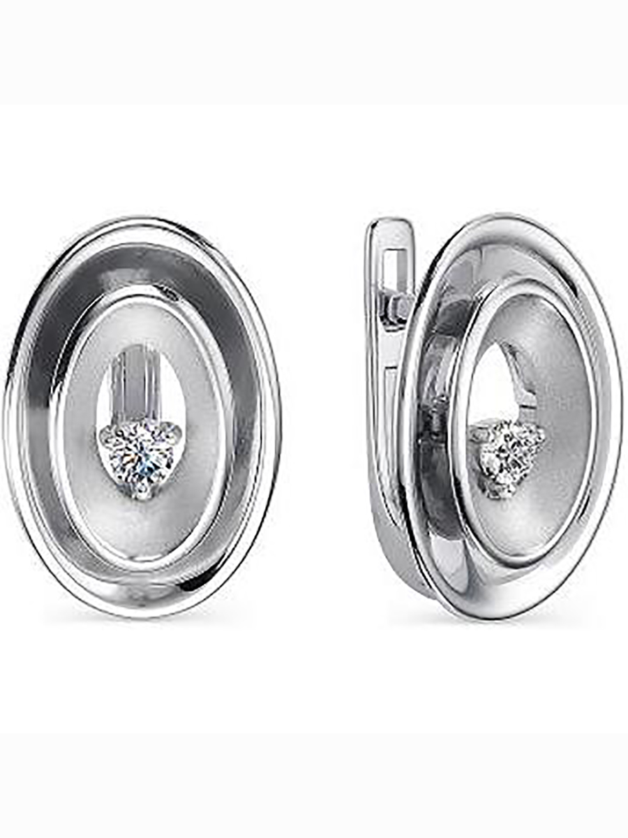 

Серьги с 2 фианитами из серебра Алкор серебро 02-2148_00КЦ-00, 02-2148_00КЦ-00