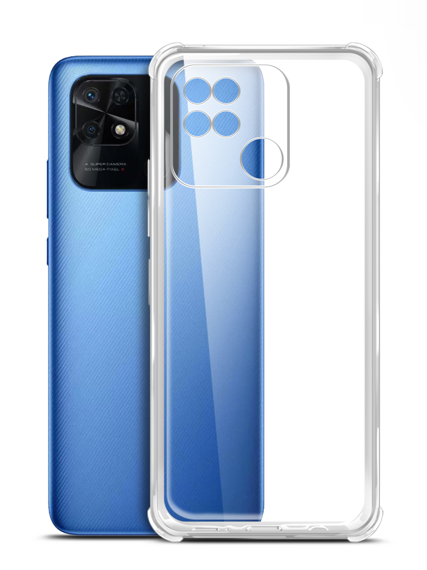 

Чехол Brozo на Xiaomi Redmi 10C с защитой углов, прозрачный, Xiaomi Redmi 10C