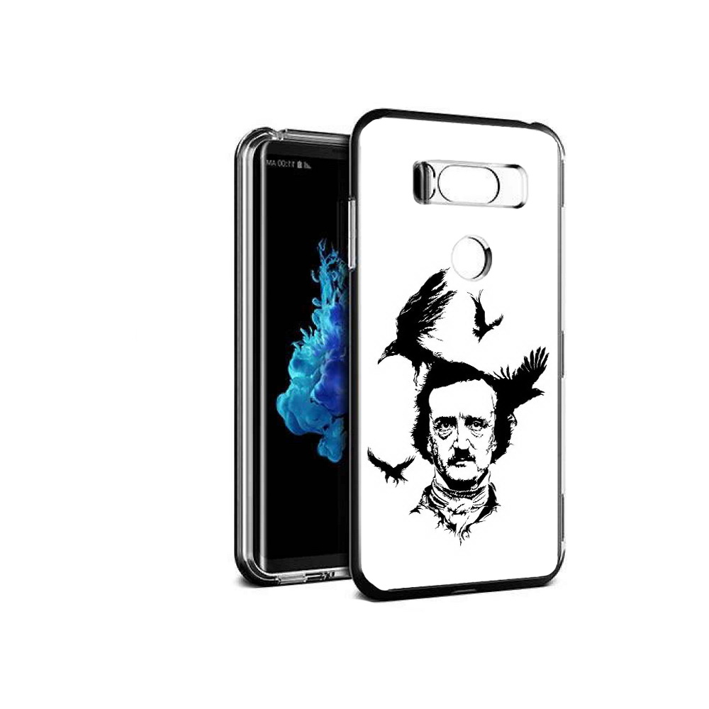 

Чехол MyPads Tocco для LG V30S Эдгар Аллан черно белый, Прозрачный, Tocco