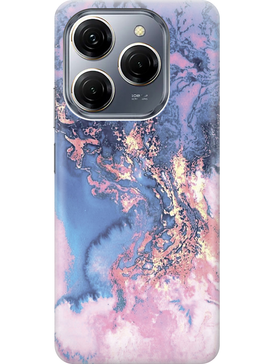 

Силиконовый чехол на Tecno Spark 20 Pro с рисунком "Синий мрамор", Голубой, 20011919