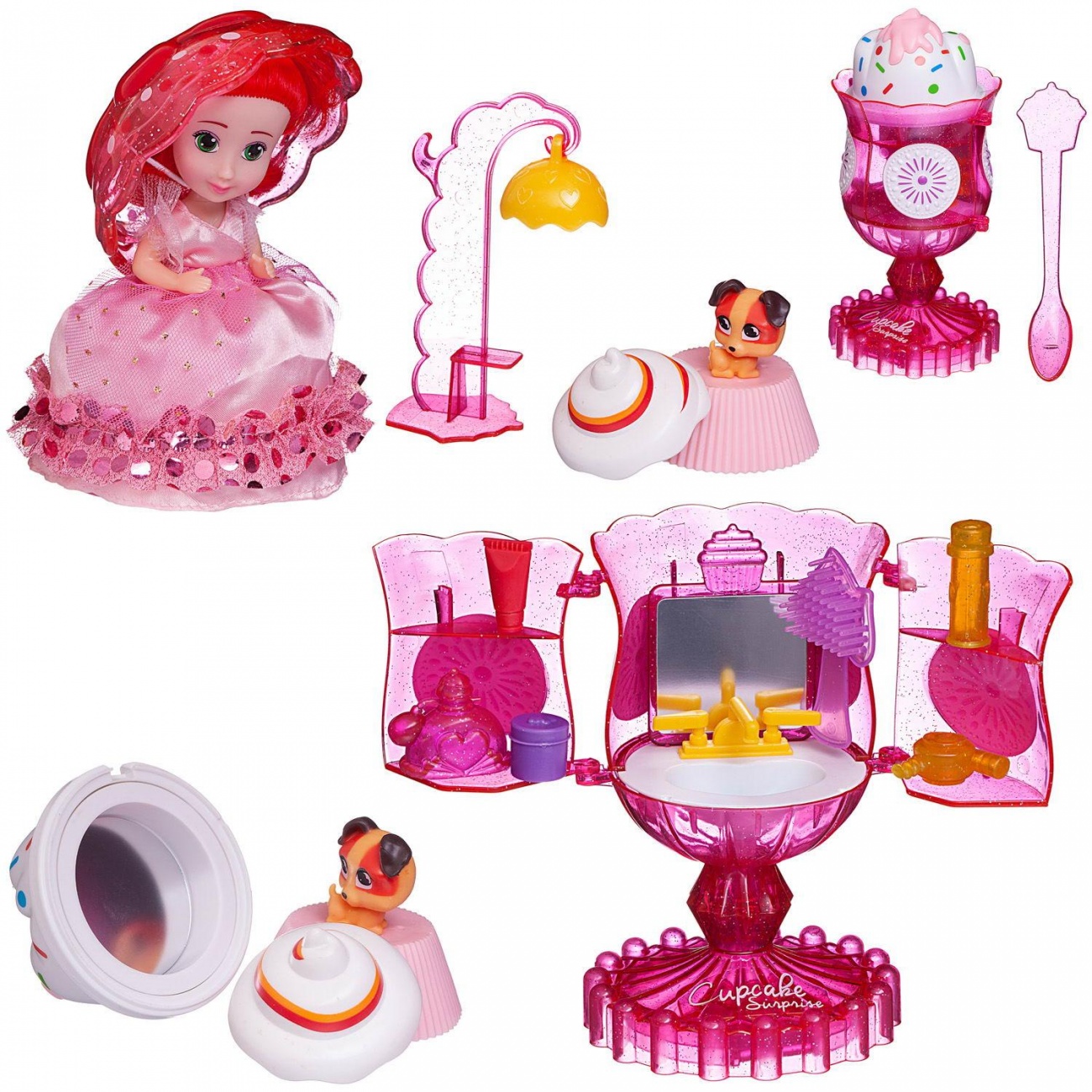 Игровой набор EMCO Cupcake Surprise Мороженое - Туалетный столик с куклой  розовый