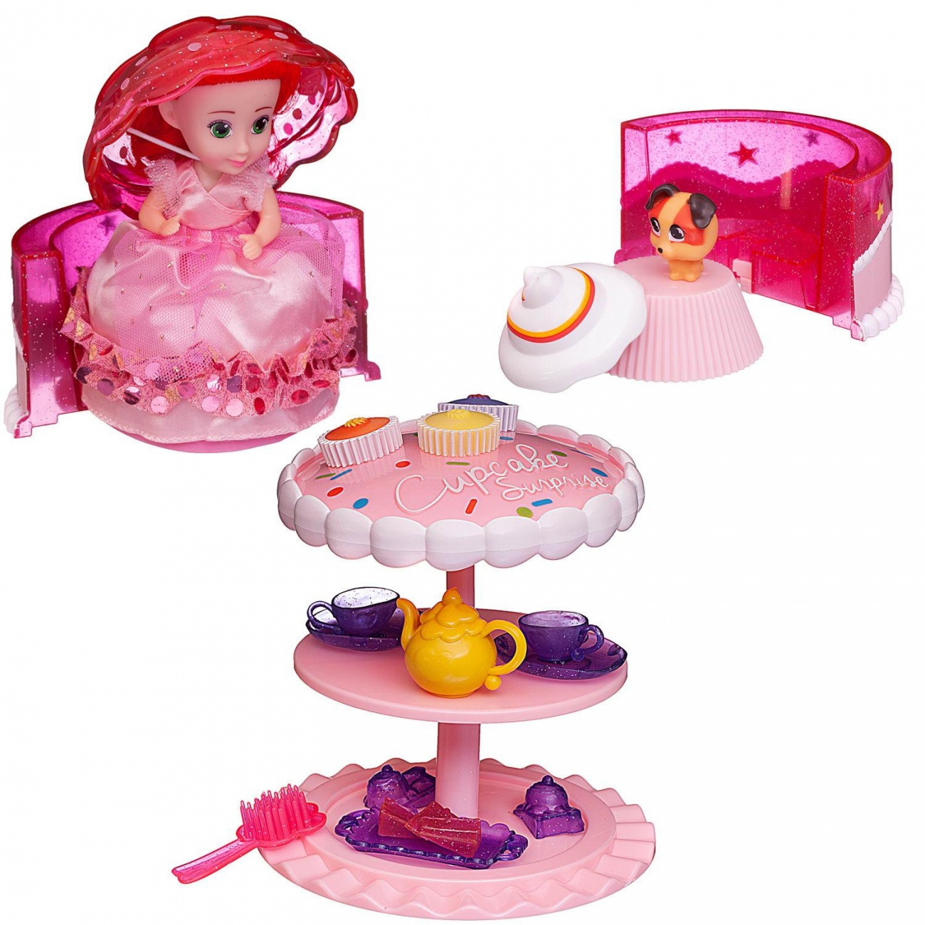 Игровой набор EMCO Cupcake Surprise Чайная вечеринка с куклой розовый
