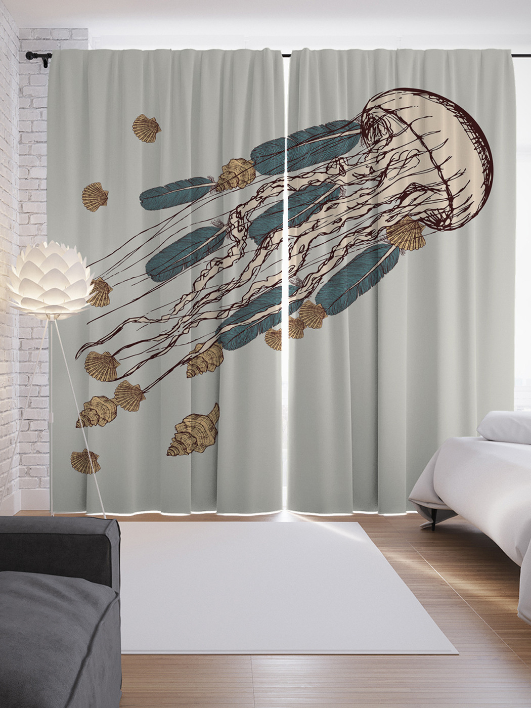 

Шторы с фотопечатью JoyArty «Медуза с ракушками» из сатена, 290х265 см, Шторы с фотопечатью «Медуза с ракушками» из сатена, 290х265 см