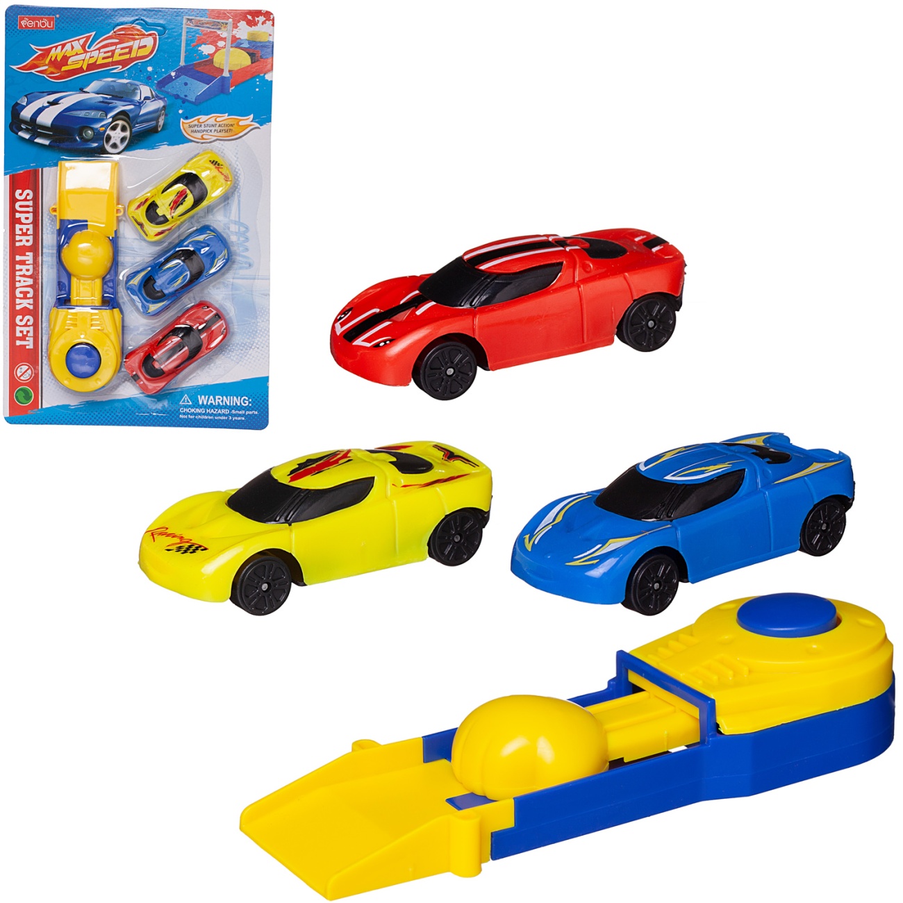 

Игровой набор Junfa Машинки 3шт. с пусковым устройством, 6х3х3см, WA-11631