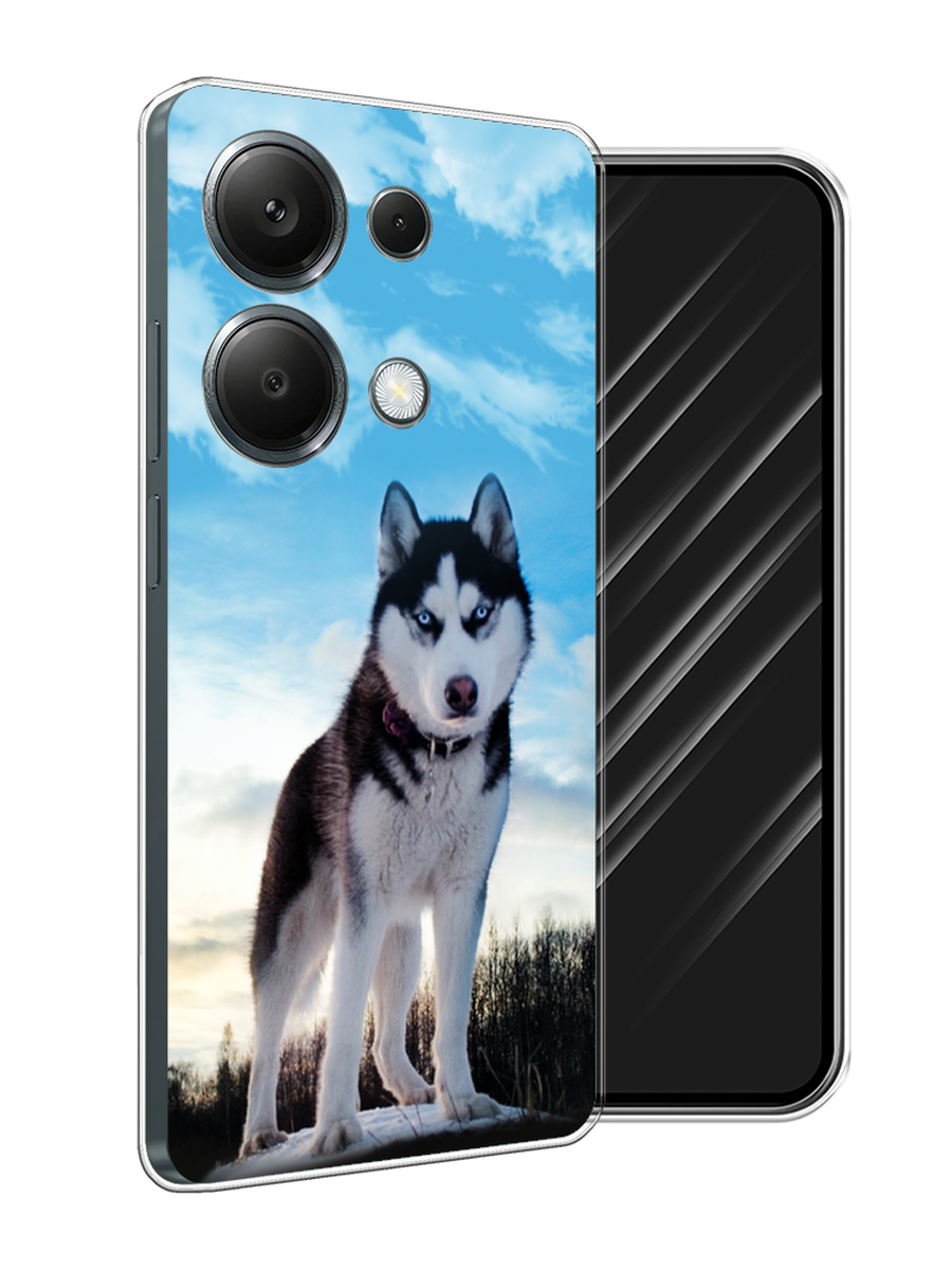 

Чехол Awog на Poco M6 Pro 4G "Хаски 3", Белый;черный;голубой, 321750-1