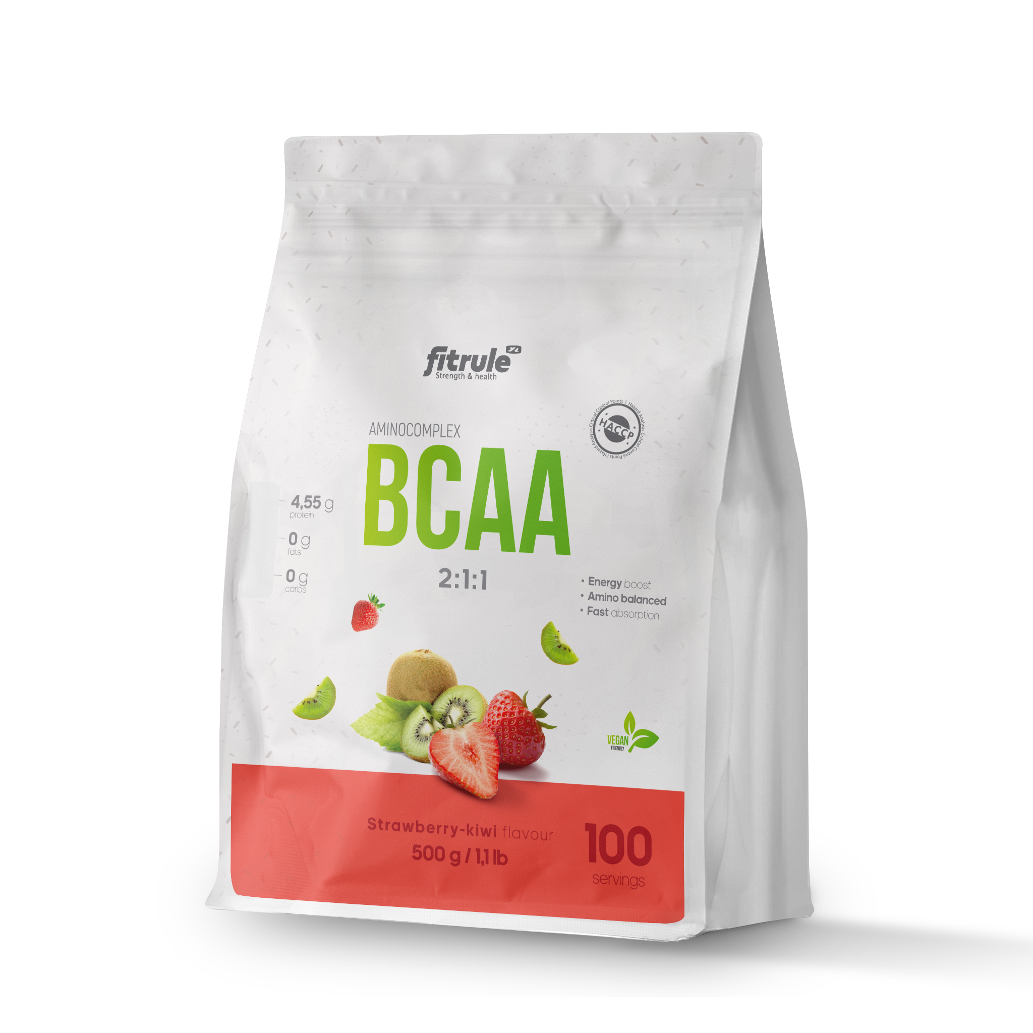 Аминокислоты Fitrule BCAA Powder клубника-киви, 500 г