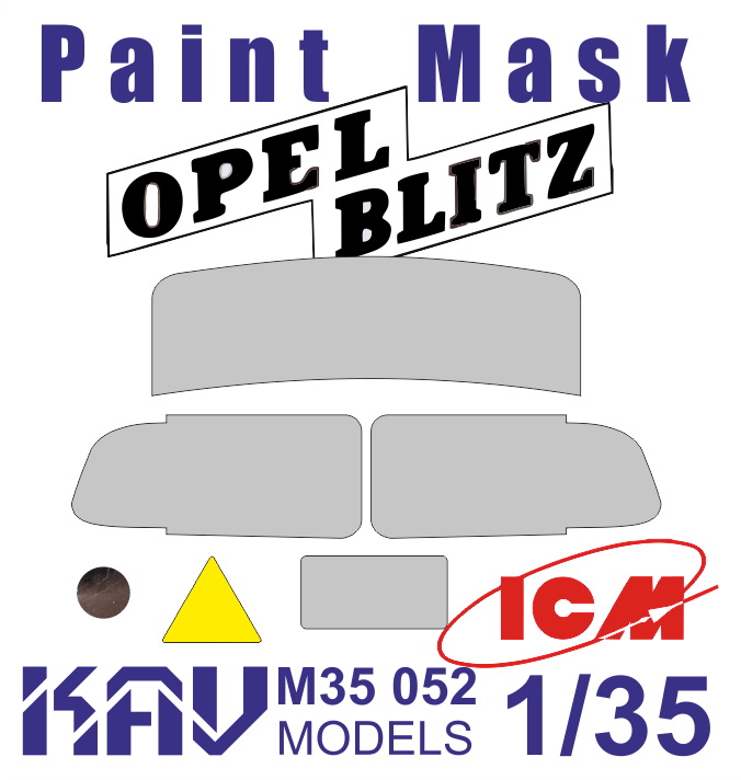 фото Kavm35052 окрасочная маска на остекление для icm 35401,35402, 35403 kav models