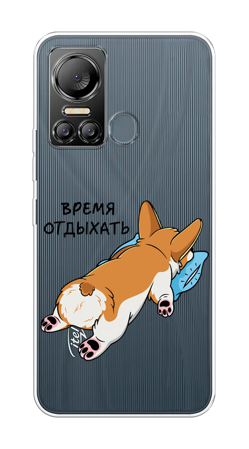 

Чехол на Itel Vision 5 "Корги отдыхает", Черный;коричневый;голубой, 3201050-1