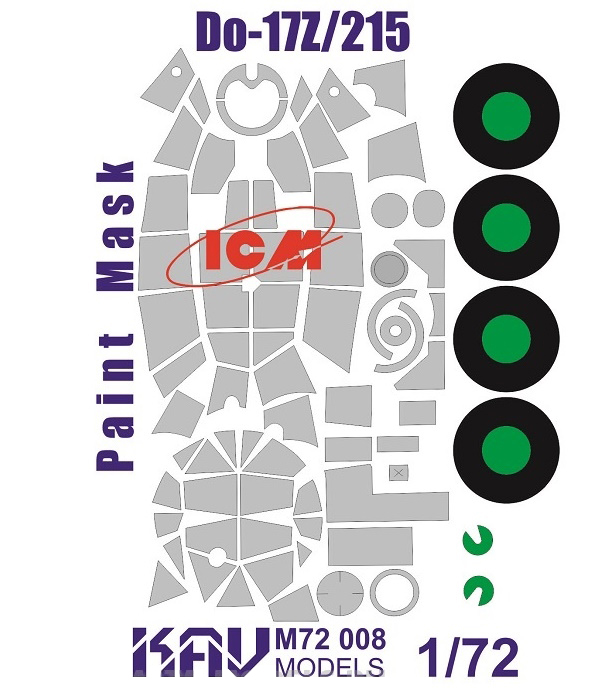 KAVM72008 Окрасочная маска на Do-17Z/215 72303, 72304, 72305, 72306, 72307