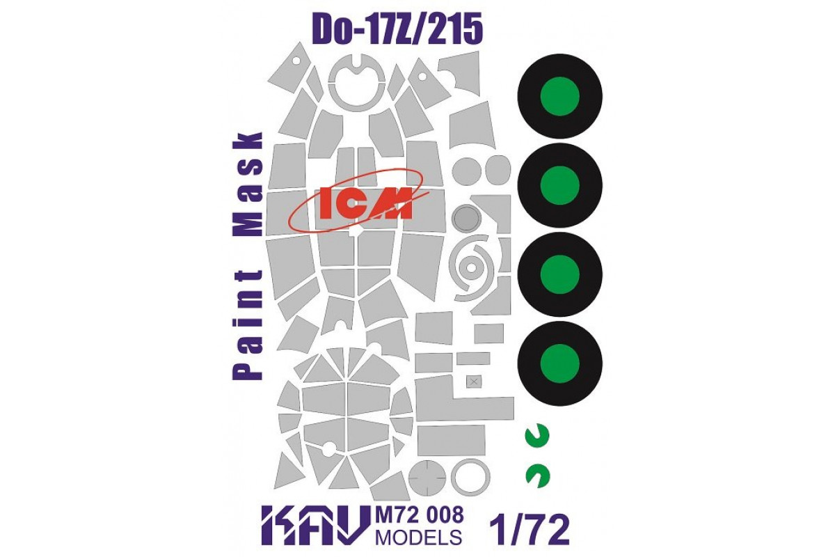 KAVM72008 Окрасочная маска на Do-17Z/215 72303, 72304, 72305, 72306, 72307